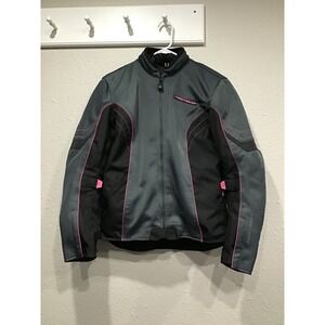 Firstgear Contour Air Motorcycle Jacket Womens L Black Pink Armored Mesh Riding
